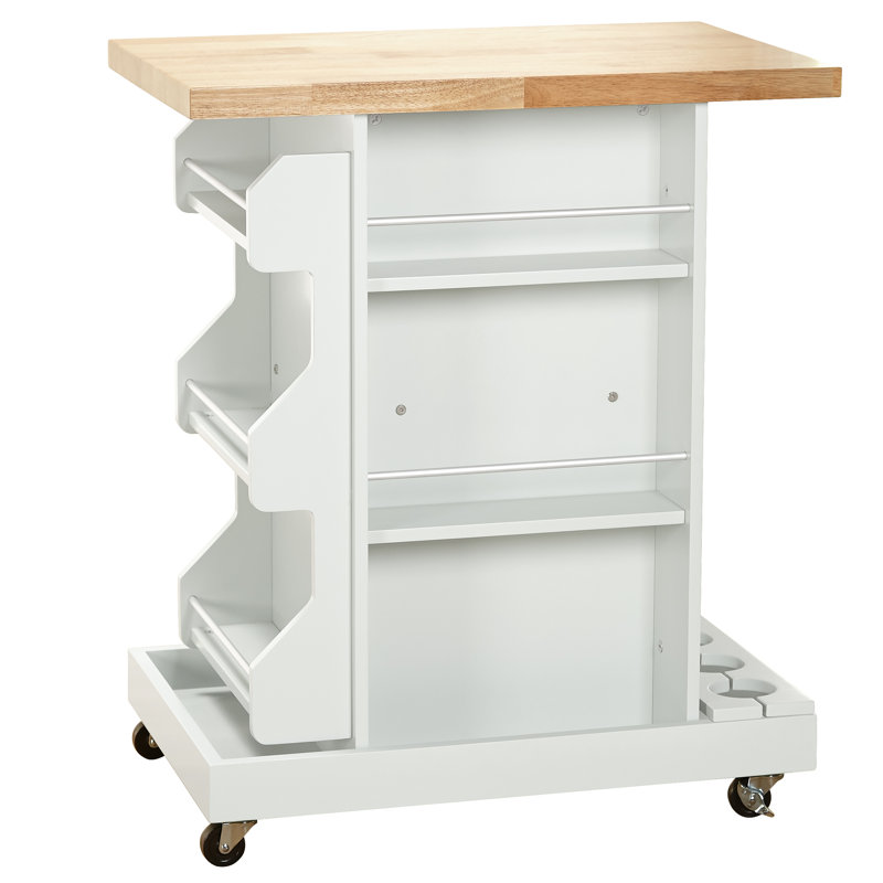 Mistana™ Diaz Kitchen Cart with Wood Top & Reviews Wayfair